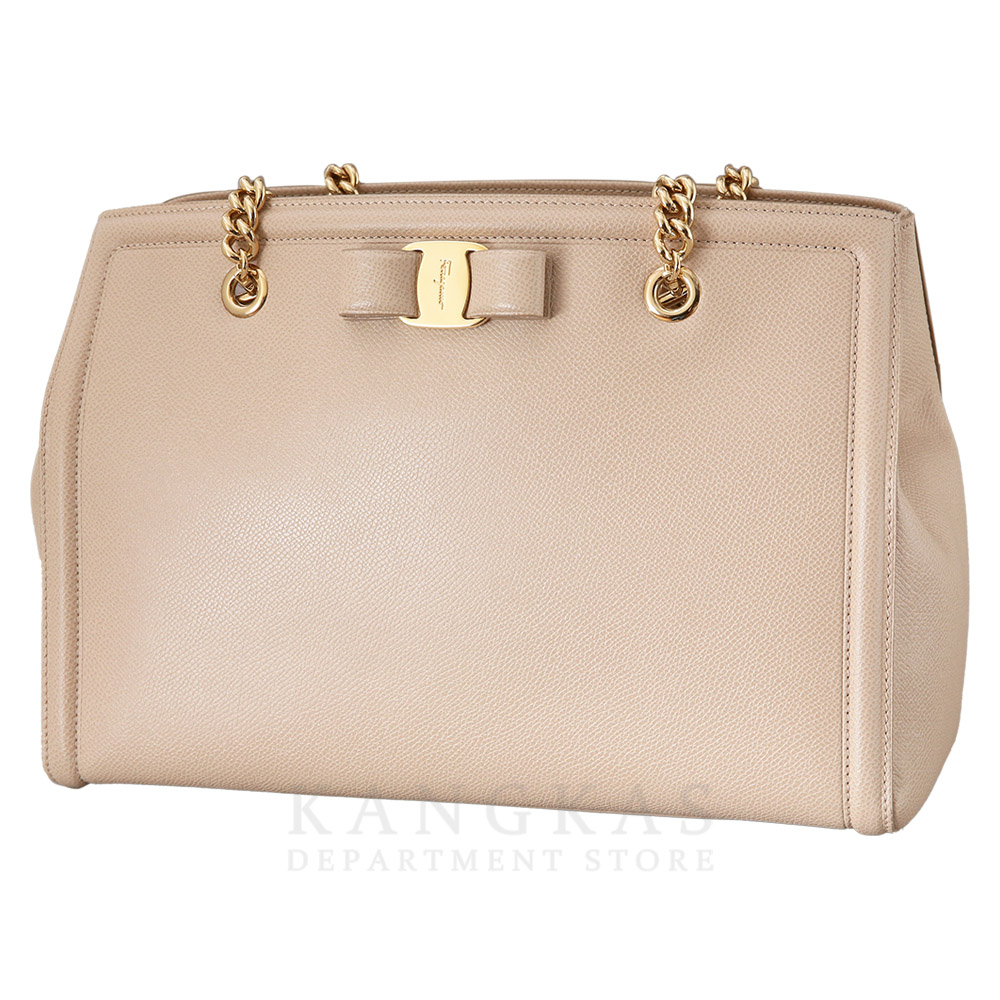 FERRAGAMO(USED)페레가모 바라리본 레더 체인백